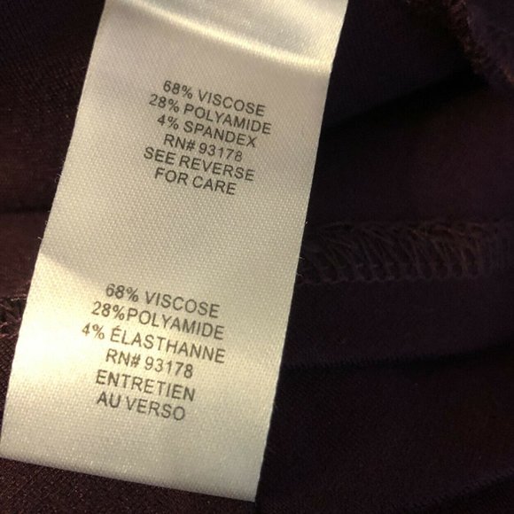 T Tahari Womens 12 Large Mock Neck Long Sleeves Fit & Flare Dress Purple Ponte - Picture 11 of 12